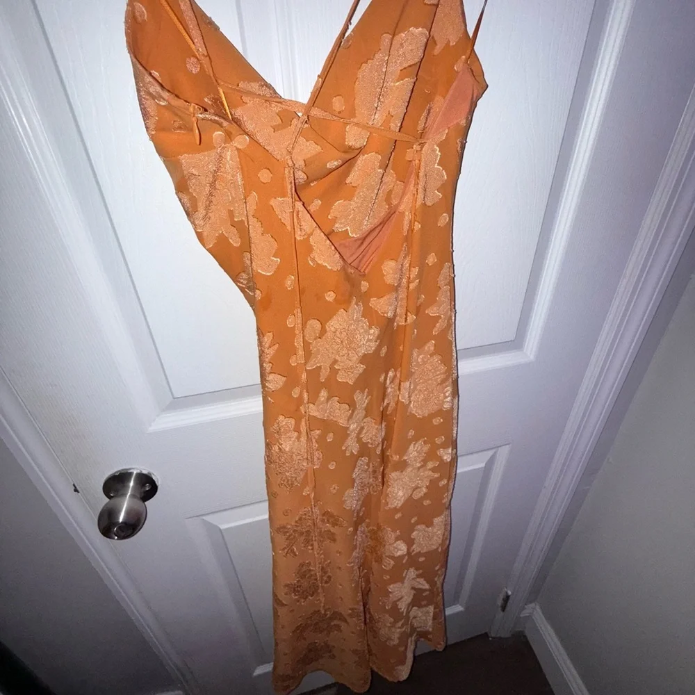 Hello Molly Floral Orange Backless Dress - Picture 3 of 5